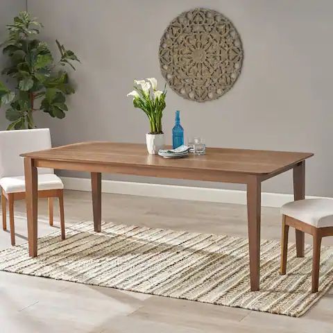 Aida Grey-Brown Solid Wood Dining Table | Bed Bath & Beyond