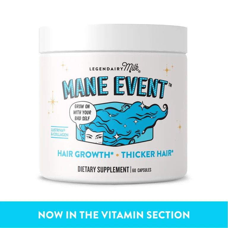 Legendairy Milk Mane Event Supplement Capsules for Hair, Skin, and Nails, 60 Count | Walmart (US)