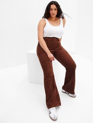High Rise Corduroy &#x27;70s Flare Jeans with Washwell | Gap (US)