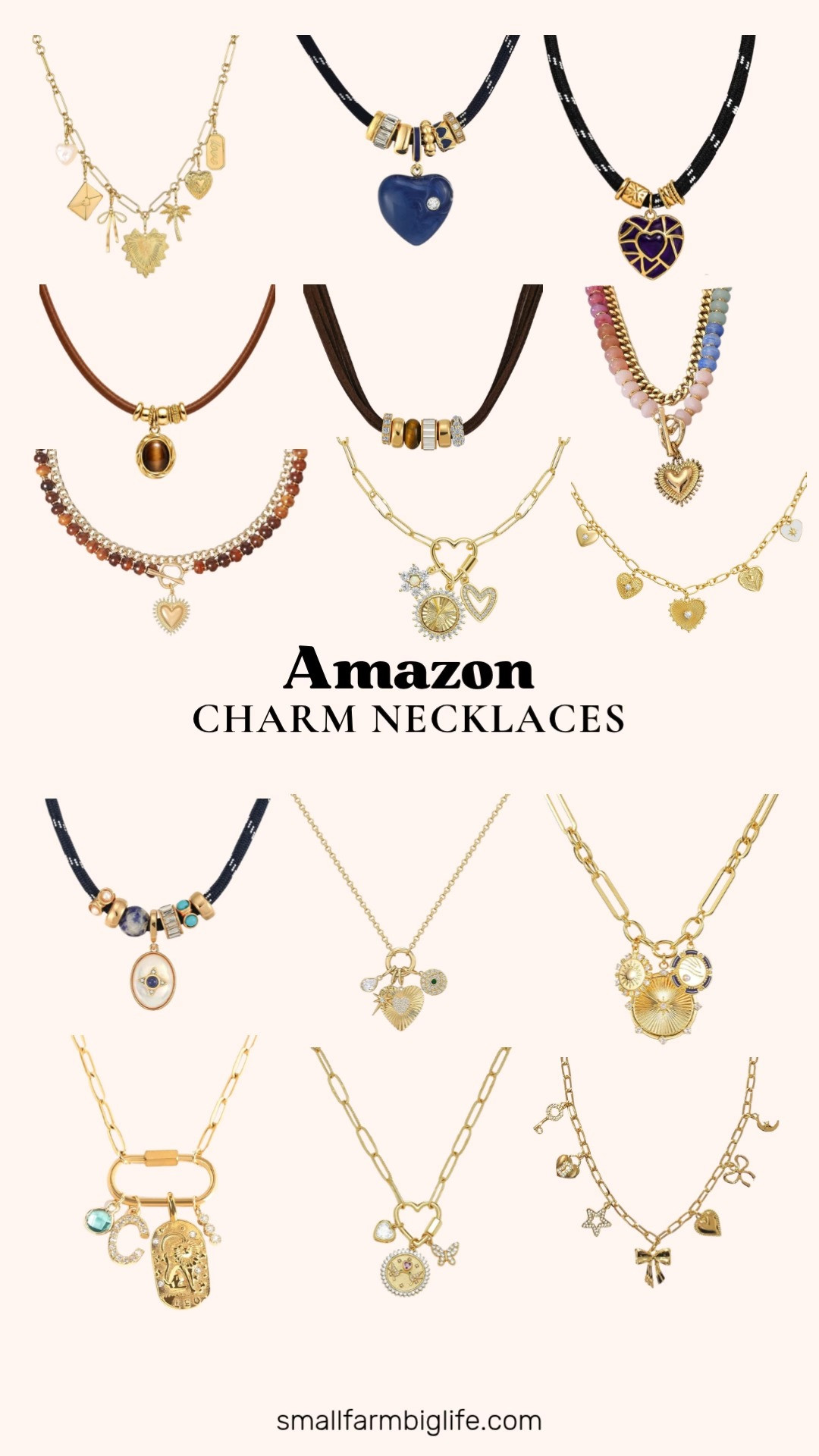 Charm Necklaces For Every Style

Charm necklaces are such an easy way to add personality to any outfit, and this roundup has options for every vibe. There are natural stone paracord rope necklaces with pendants like blue heart, brown tiger eye, and navy mother of pearl, each with an adjustable leather cord for an easy fit.

If you love a chunkier statement piece, the gold plated paperclip chain necklaces with removable charms let you swap between hearts, bows, pearls, and celestial pendants depending on your mood. There are also layered necklace sets with colorful acrylic beads and heart pendants for a boho statement look, plus classic gold charm necklaces with hearts, stars, suns, hummingbirds, and butterflies for something more delicate.

For a customizable option, the carabiner charm necklace lets you build your own look in gold or silver with a charm holder you can add to over time.

#charmnecklace #statementjewelry #goldjewelry #layerednecklace #accessoriesfashion 

 #LTKootd #LTKOver40