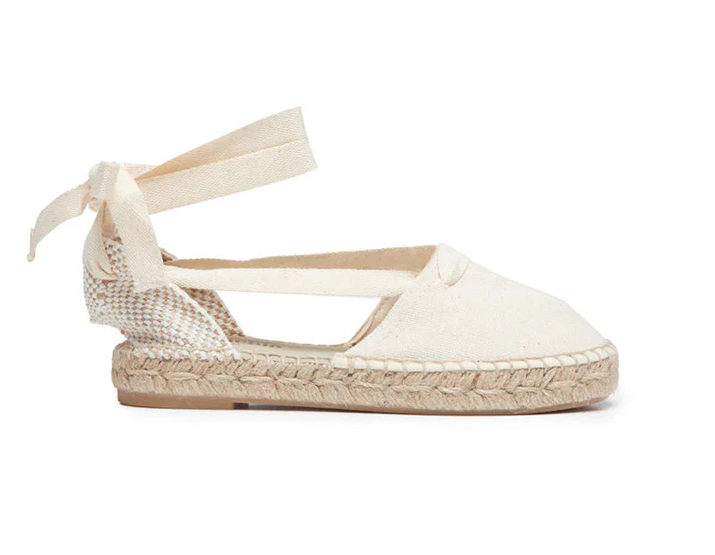 Children Chic Maru Cream Canvas Espadrille Flats | JoJo Mommy