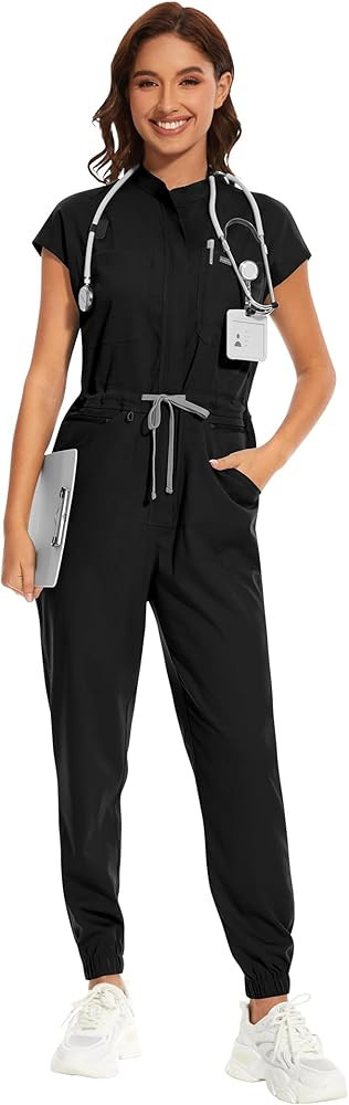 niaahinn Women Scrubs Sumpsiut - Comfortable Women's Medical Scrub Set Soft Stretch Jogger Scrub | Amazon (US)