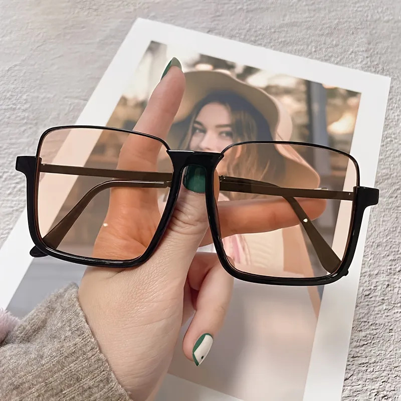 Retro Half-rim Sunglasses, Retro Large Lens Stylish UV Protection Outdoor Sunglasses, Women's Sun... | Temu Affiliate Program