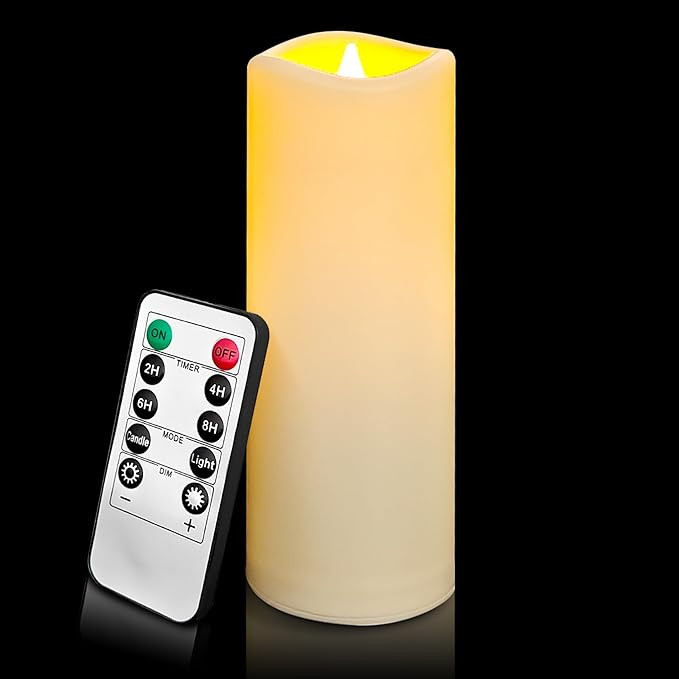 LED Flameless Candles Pack of 1, Outdoor Waterproof Candle with Remote Control& Timer, Indoor Bat... | Amazon (US)