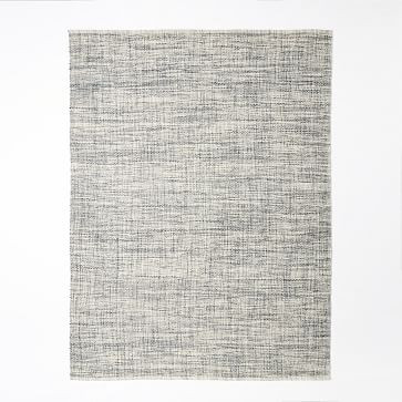 Mid-Century Heathered Basketweave Wool Rug | West Elm (US)