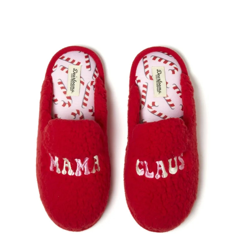 Dearfoams Cozy Comfort Women's Mama Claus Scuff Slippers | Walmart (US)