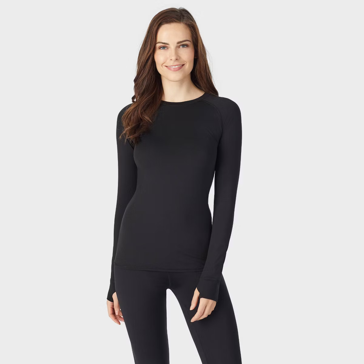 Warm Essentials by Cuddl Duds Women's Active Thermal Crewneck Top - Black XXL | Target