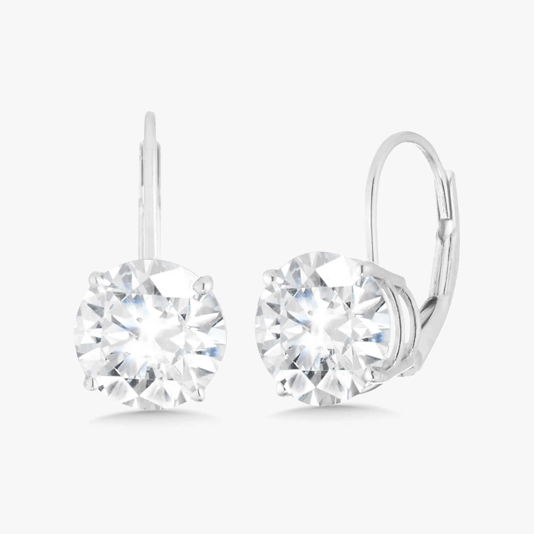 Lab Grown Four Prong Basket Diamond Lever Back Earrings (4ctw) | RW Fine Jewelry