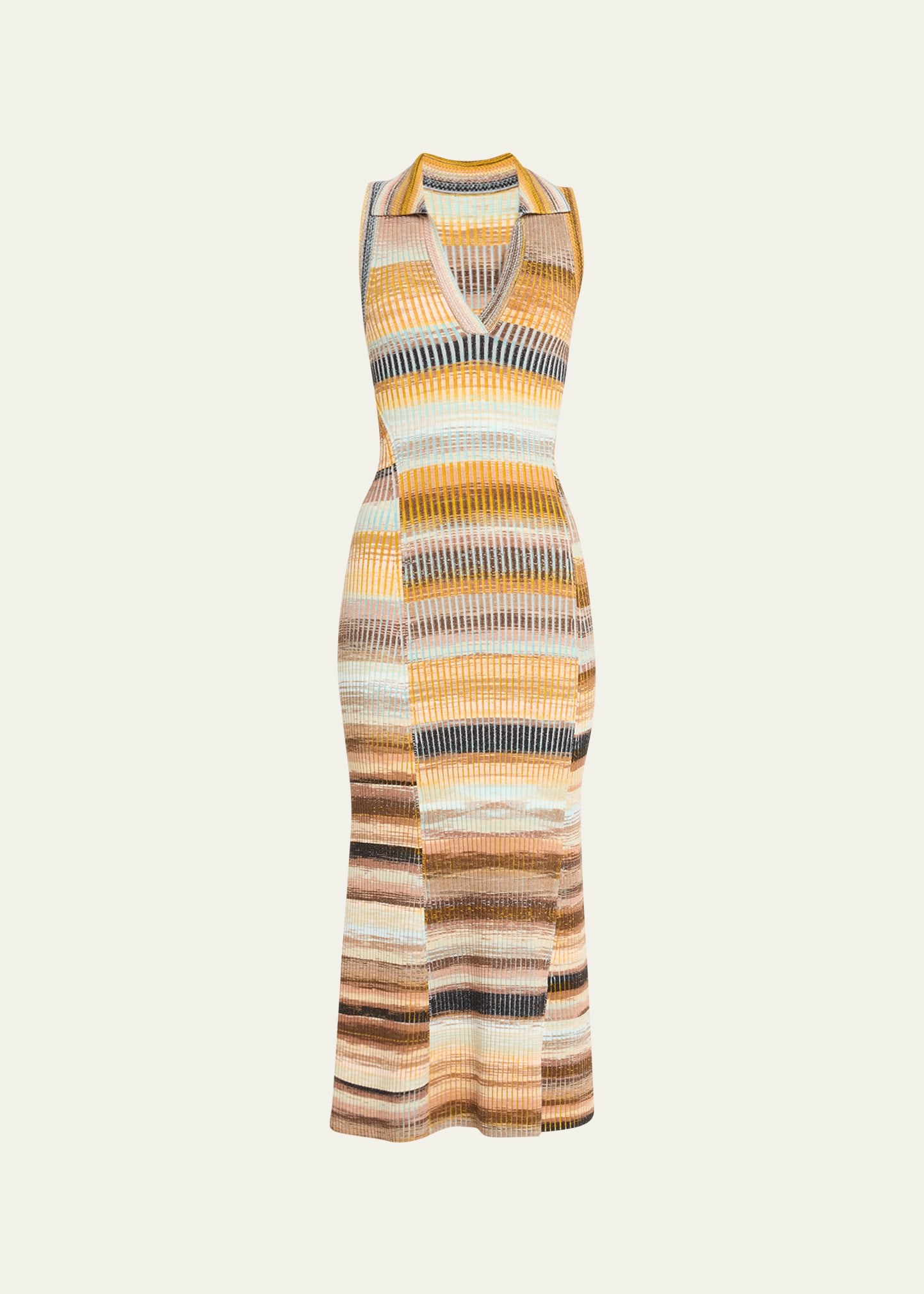 SIMKHAI Emiliana Sleeveless Polo Space-Dyed Midi Dress | Bergdorf Goodman