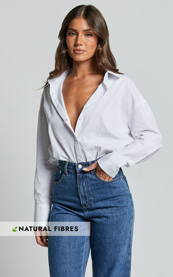 Terah Shirt - Button Up Shirt in White | Showpo (ANZ)