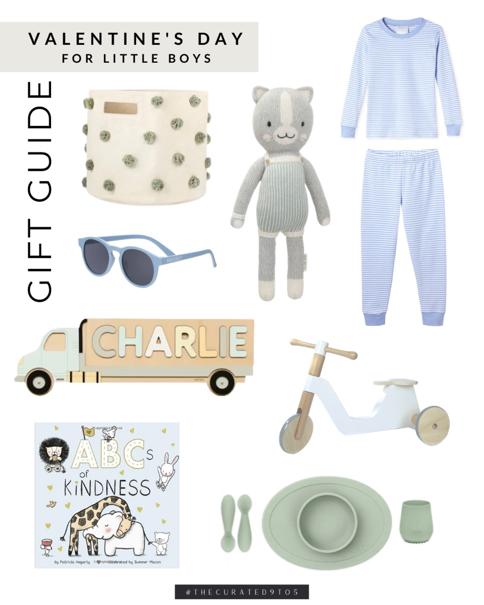 Valentine’s Day gift guide for baby and toddler boys, Valentine’s Day basket, name puzzle, lake pajamas, boy stuffed animal, book, kid books, toddler toys, baby sunglasses

#LTKGiftGuide #LTKunder100 #LTKfamily