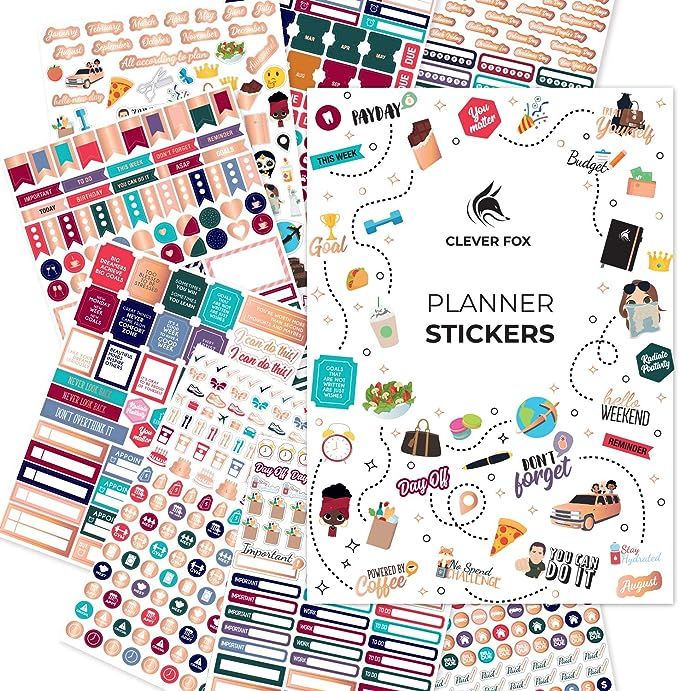 Clever Fox Planner Stickers – Monthly, Weekly & Daily Planner Stickers 14 Sheets Set of 1360+ U... | Amazon (US)