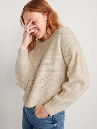 Cozy Plush-Yarn Textured-Knit Sweater for Women | Old Navy (US)