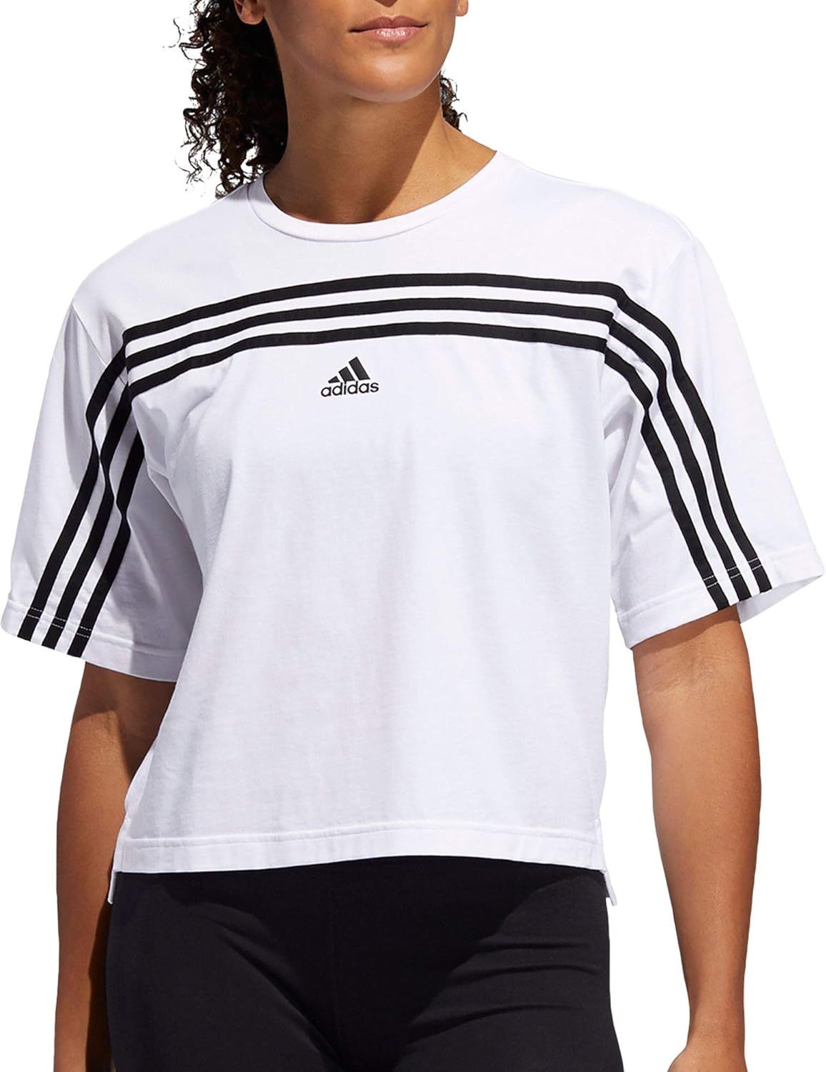 adidas Women's Must Haves Ringer 3-Stipes T-Shirt | Amazon (US)