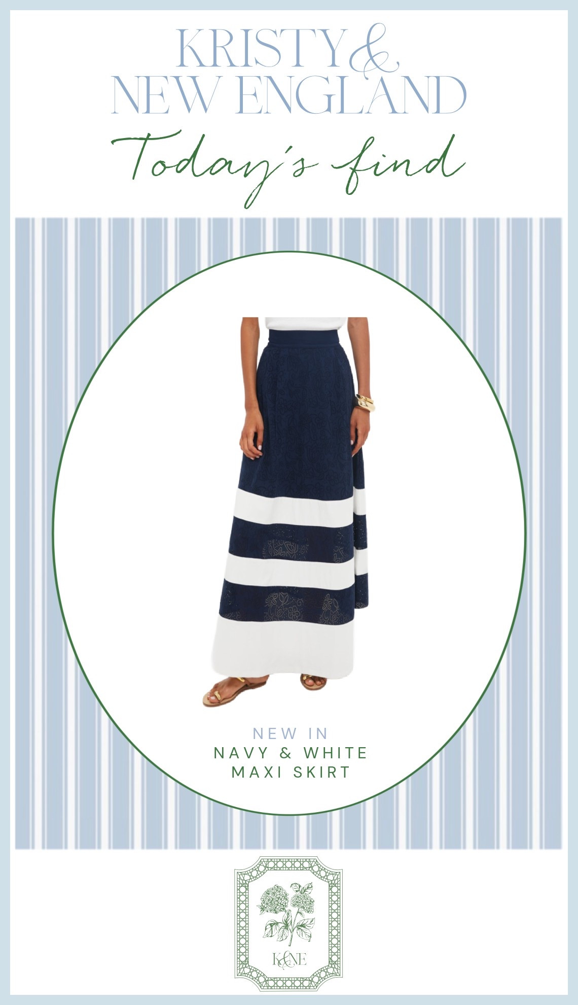 Such a cute navy & white maxi skirt 

#LTKOver40