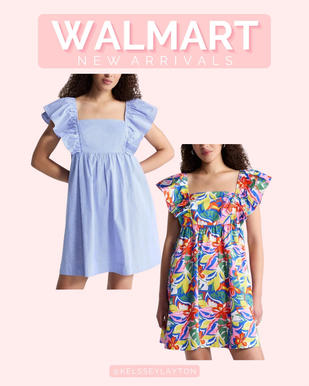 Walmart new arrival, free assembly ruffle sleeve mini dress

#LTKootd