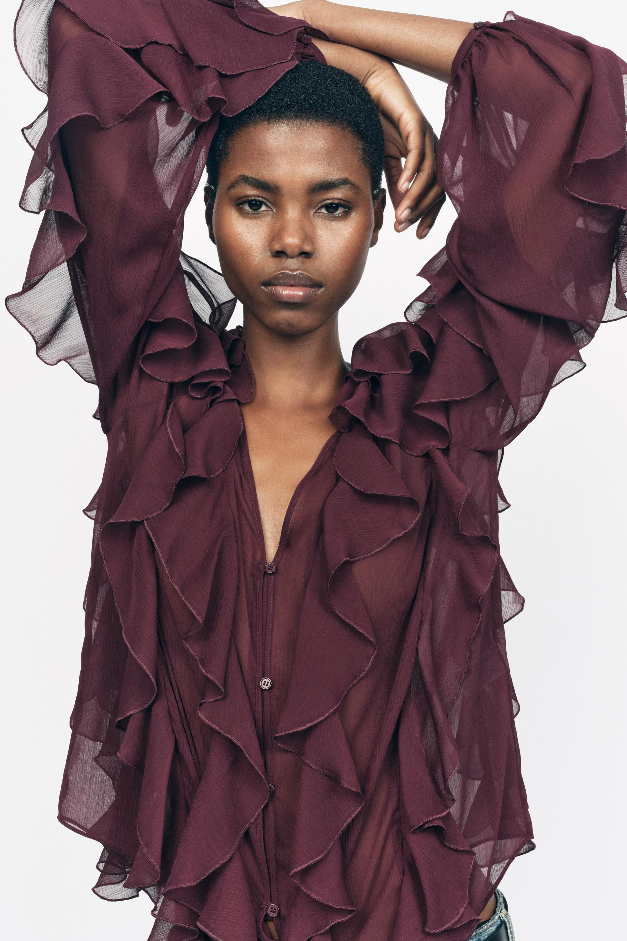 RUFFLED BLOUSE ZW COLLECTION | Zara US