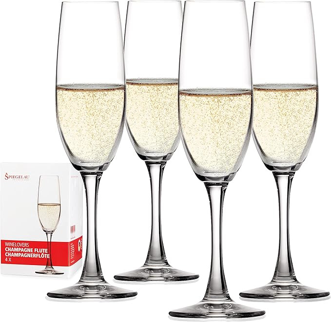 Spiegelau Wine Lovers Champagne Wine Glasses Set of 4 - European-Made Crystal, Classic Stemmed, D... | Amazon (US)