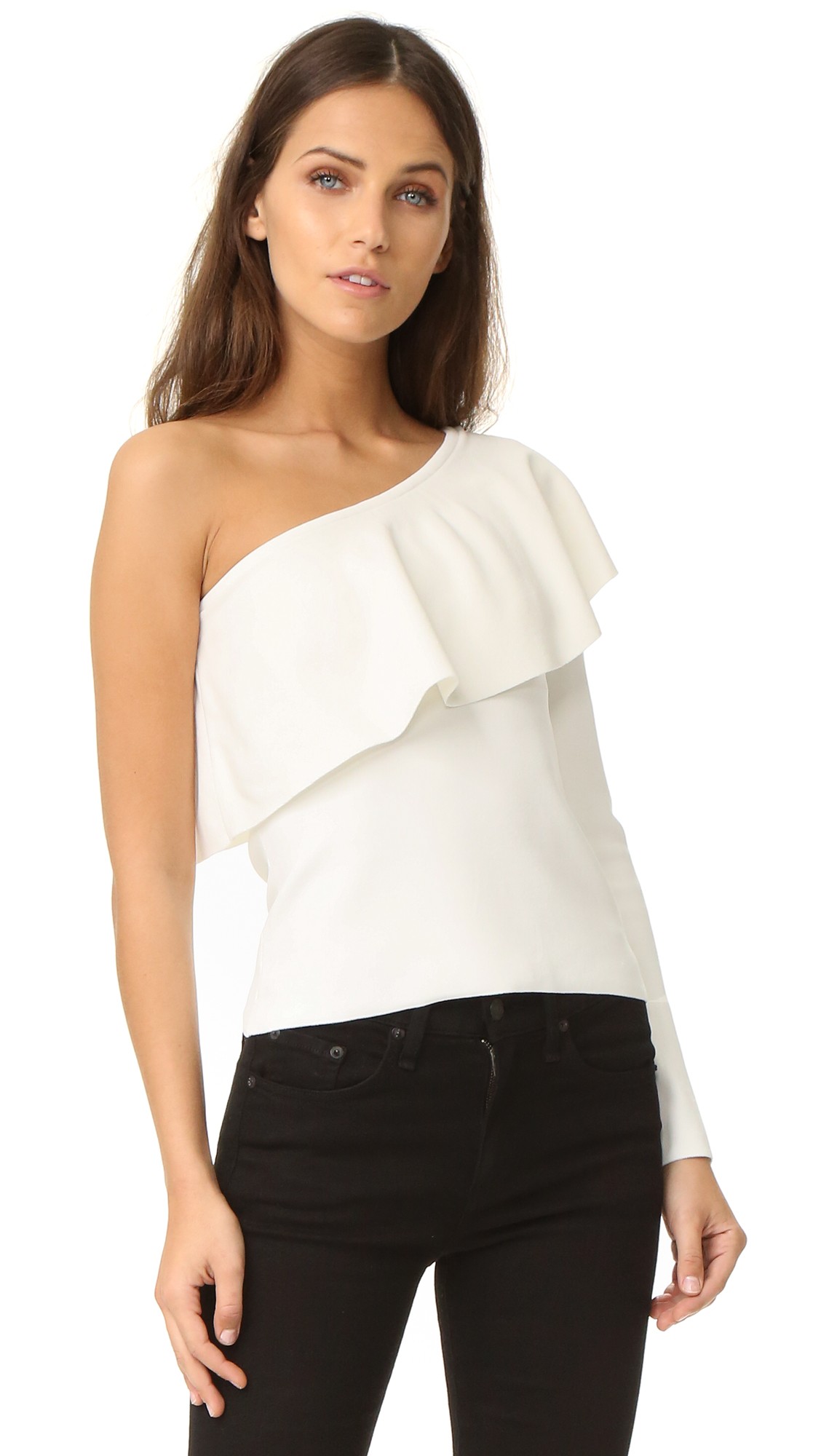 One Shoulder Flounce Top | Shopbop