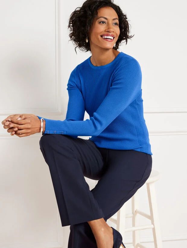 Ribbed Crewneck Pullover Sweater | Talbots