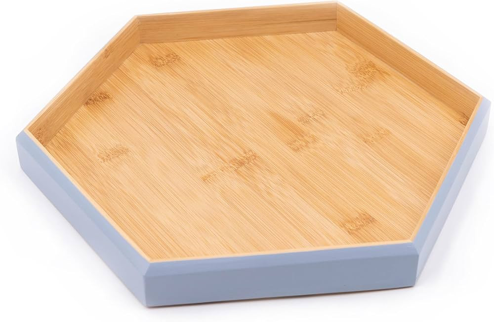 Serving Tray Hexagon Large Decorative Tray, 12" Seasoning Organizer for Kitchen, Candle Holder Tr... | Amazon (US)