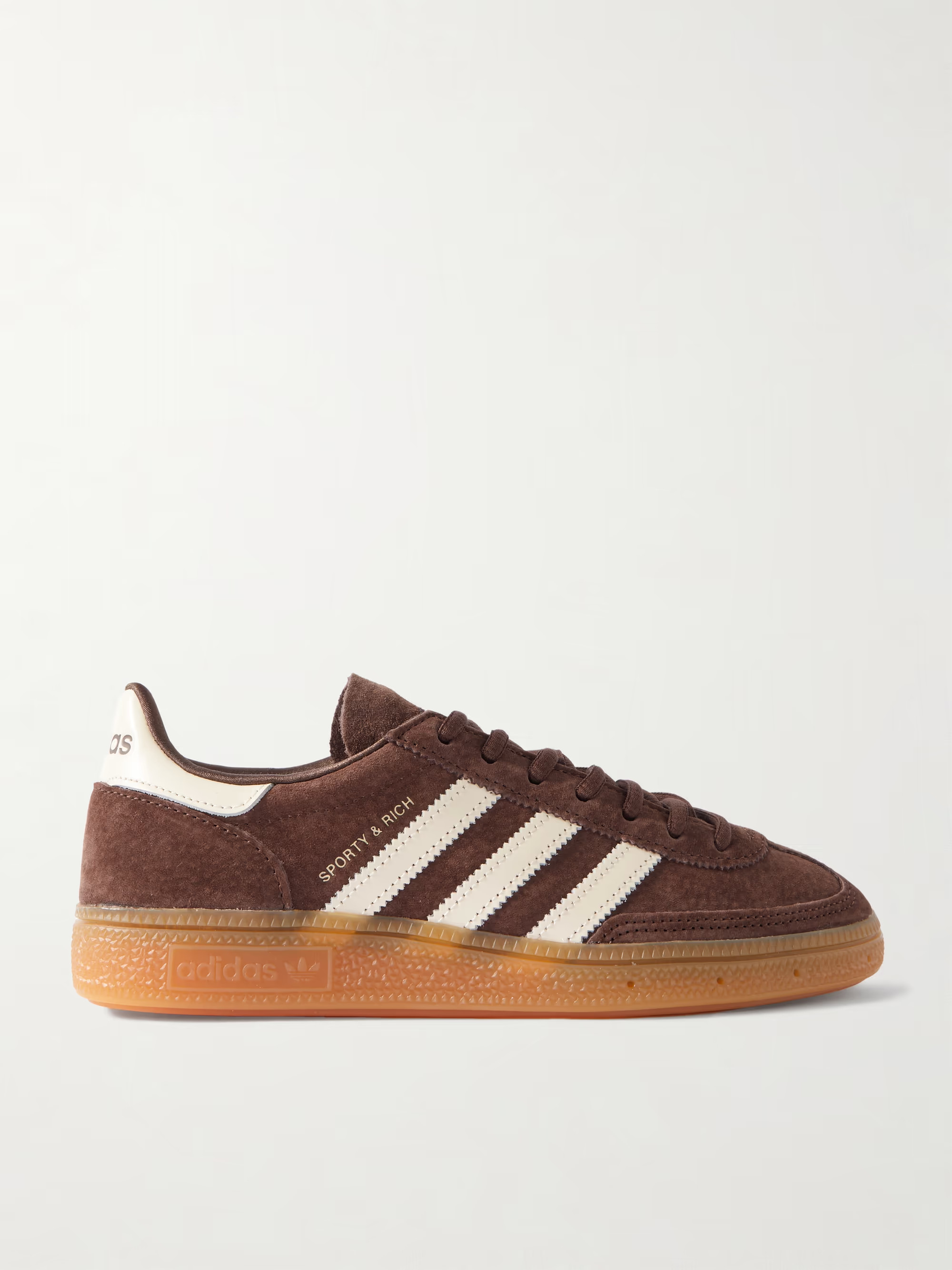+ Sporty & Rich Handball Spezial leather-trimmed suede sneakers | NET-A-PORTER (UK & EU)