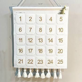 Christmas Countdown Advent Calendar with Pockets,Christmas Picture Countdown Board,Photo Advent C... | Amazon (US)