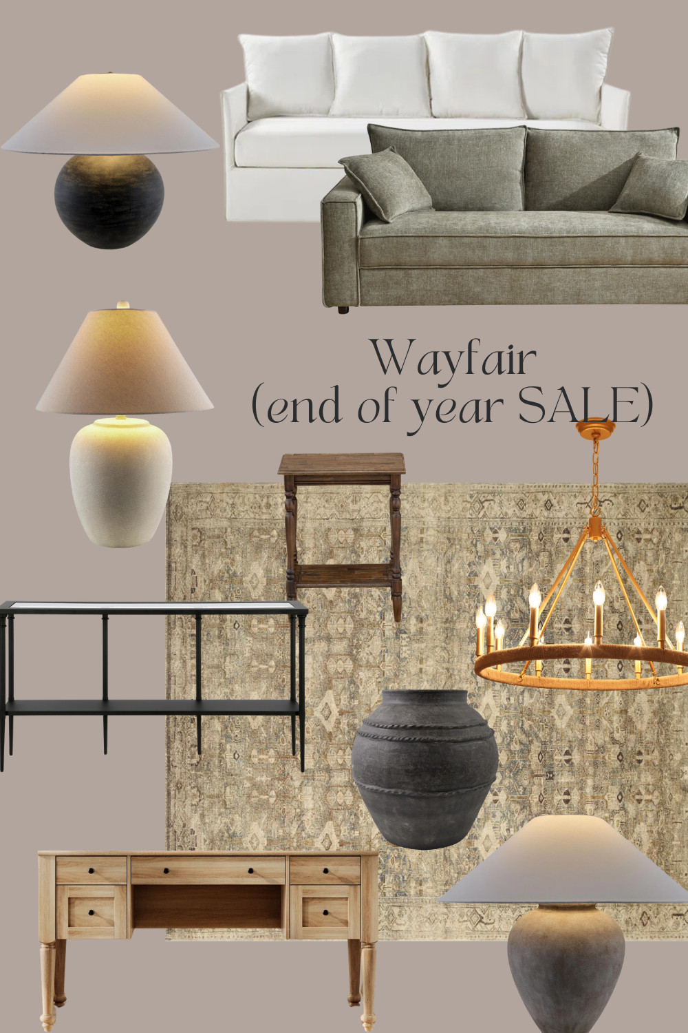 Wayfair end of year clearance! Great prices on some designer table lamps and chandeliers. Love the green sofa and end table, look for less, loloi cloudpile, pottery barn, mcgee and co, amber interiors 

 #LTKHome #LTKSaleAlert #LTKFindsUnder100