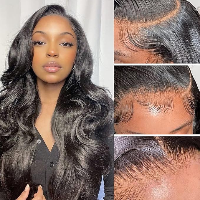 13X4 Body Wave Lace Front Wig 180% Density HD Transparent Lace Frontal Wigs Human Hair Brazilian ... | Amazon (US)
