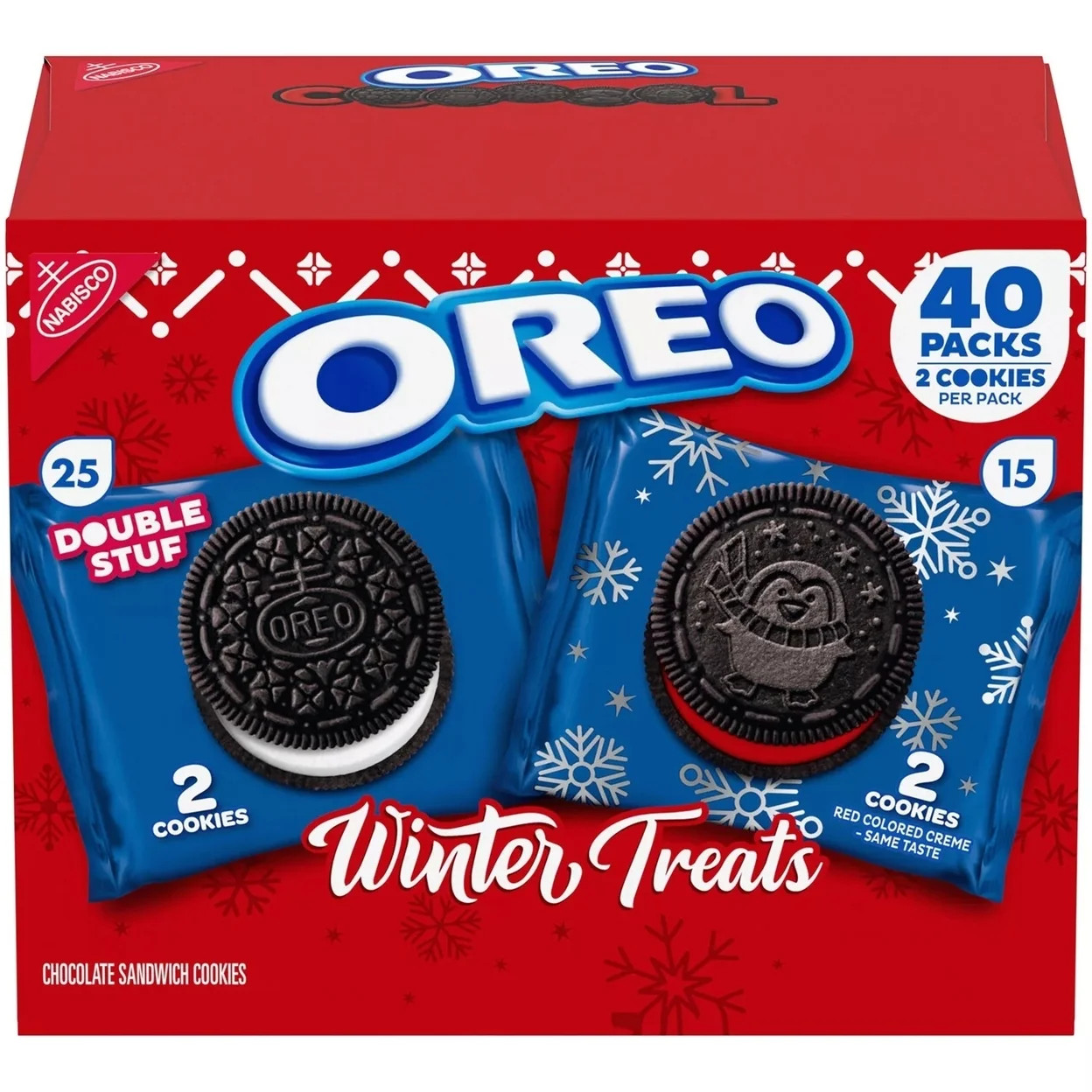 Oreo Winter Treats Cookie Variety Pack, 1.02 Ounce (Pack of 45) | Walmart (US)