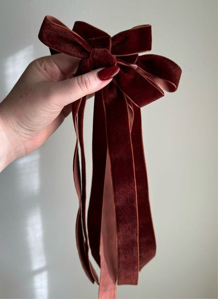 Brown velvet bows for gift wrap or your Christmas tree! See my story highlights for an easy tutorial! This is the 1” ribbon. 3/4” is also a great size  

#LTKHoliday #LTKhome #LTKSeasonal