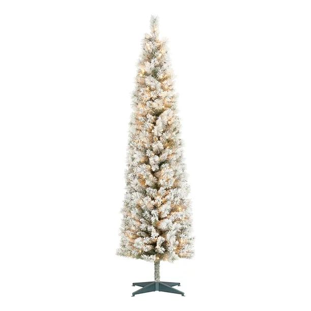 Holiday Time Pre-Lit Snow-Flocked Colorado Artificial Christmas Tree, 7', White Lights | Walmart (US)