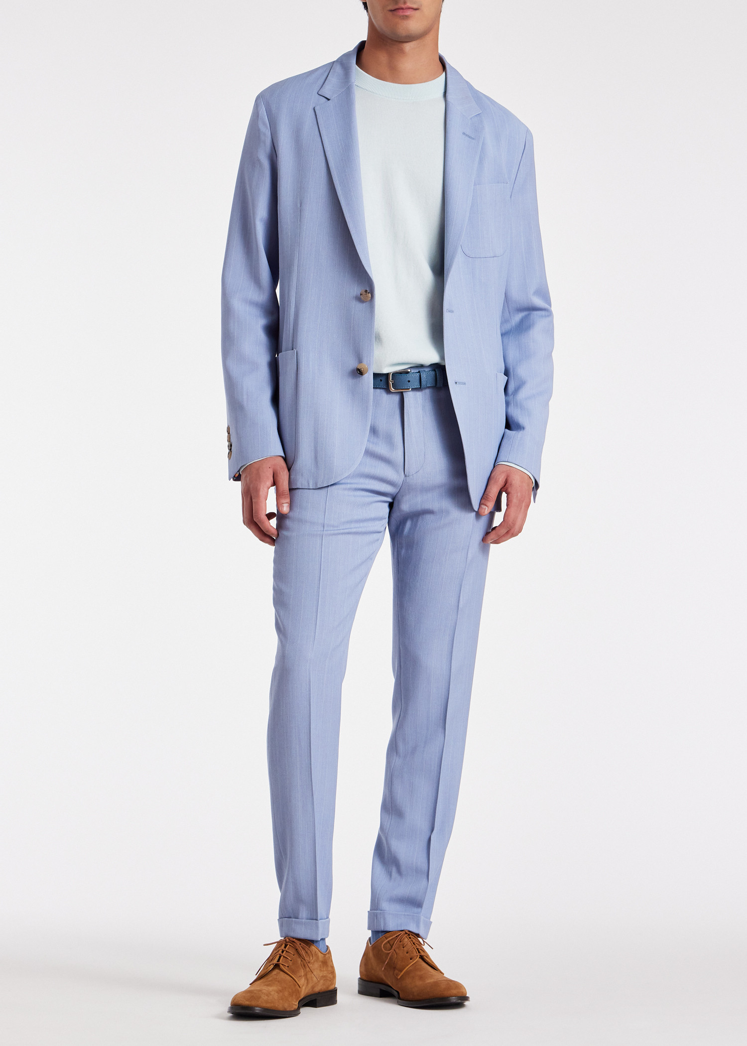 Light Blue Overdyed Pinstripe Suit | Paul Smith (Global)