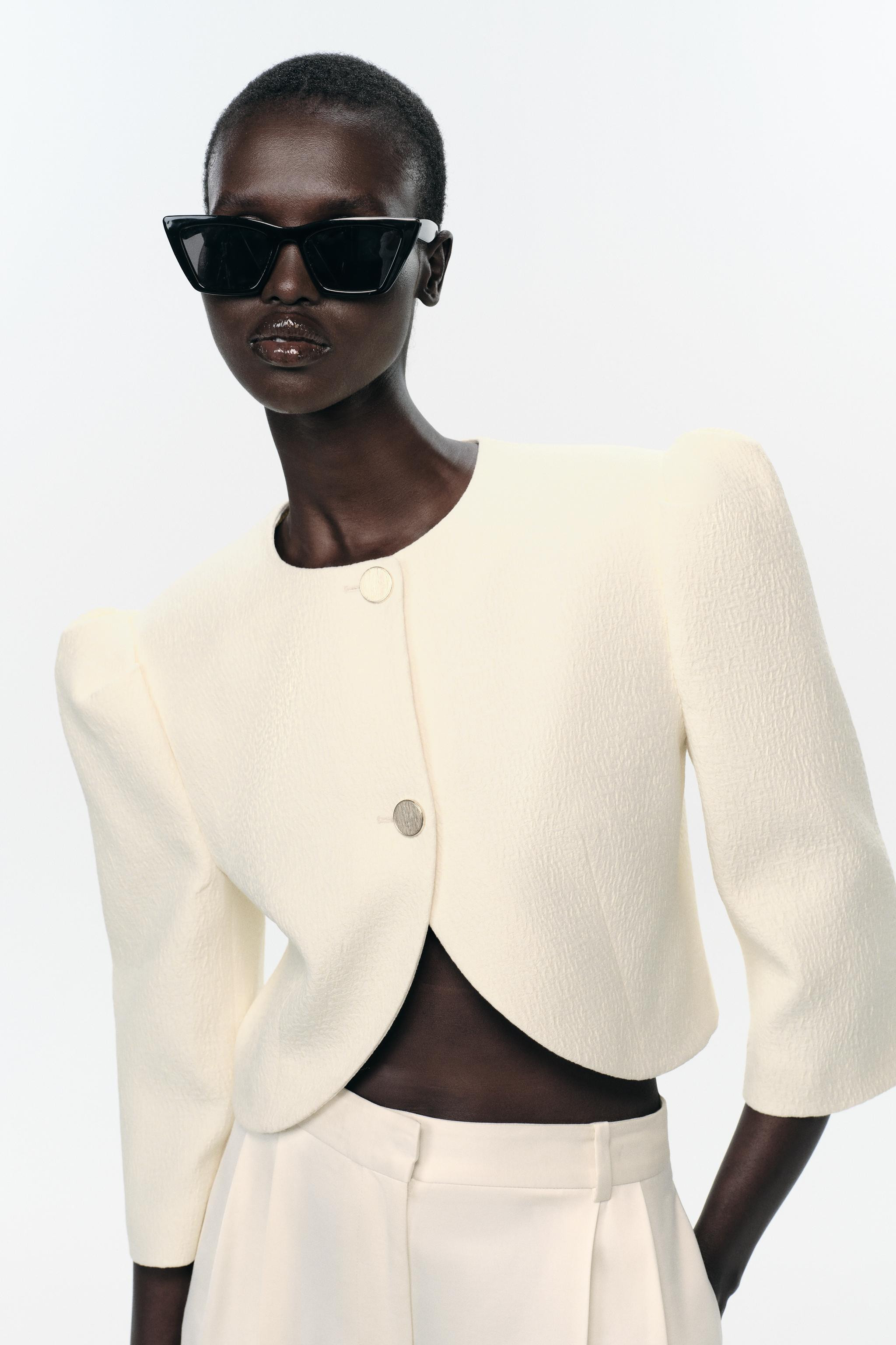 PUFF SLEEVE CROPPED BLAZER | Zara US