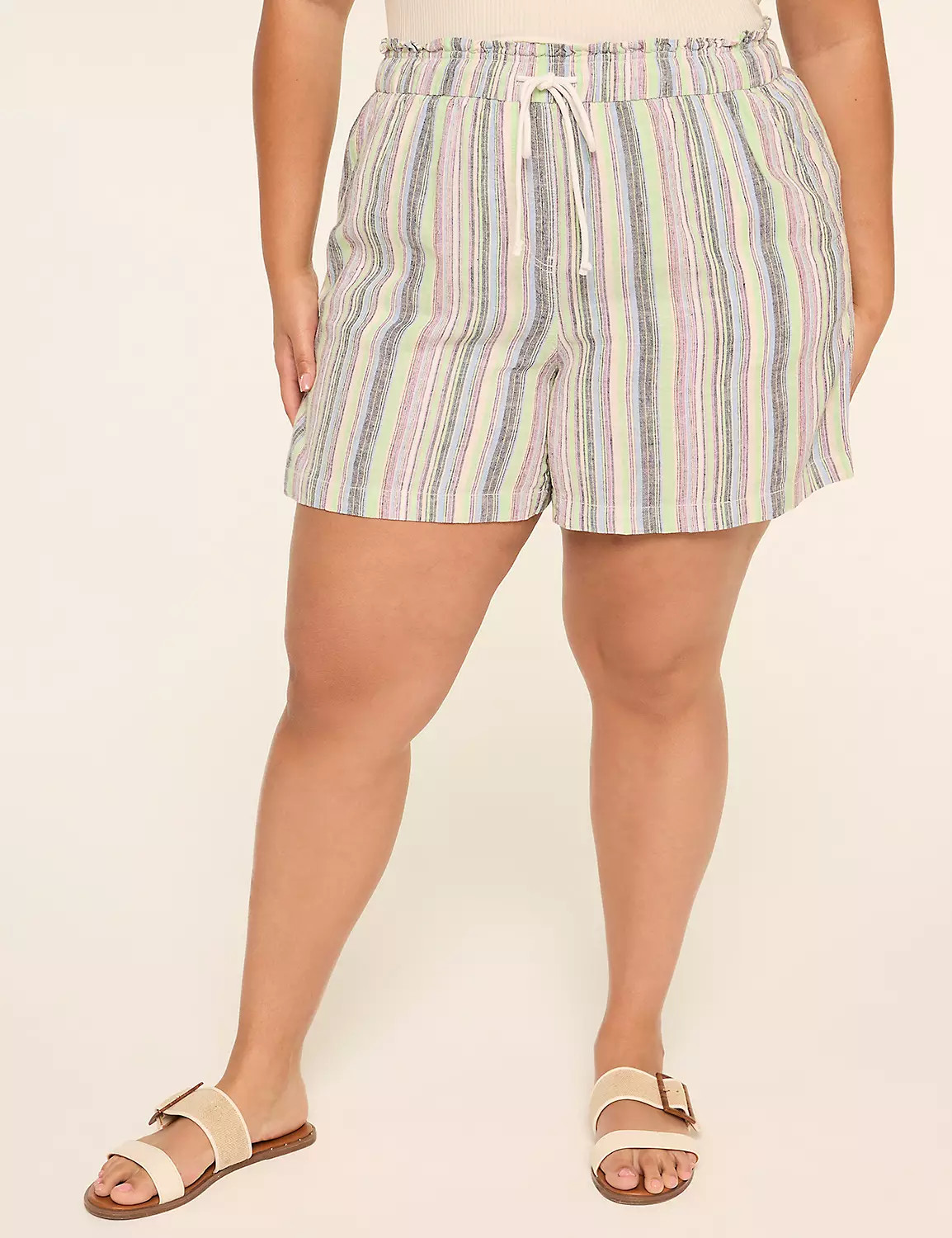 Linen-Blend Relaxed Pull-On 5.5” Short | LaneBryant | Lane Bryant (US)