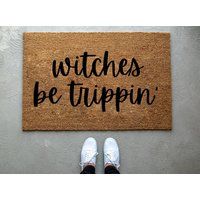 Witches Be Trippin doormat, Halloween Doormat, pumpkin, fall decor, personalized doormat, funny doormat, welcome mat, front doormat, fall | Etsy (US)