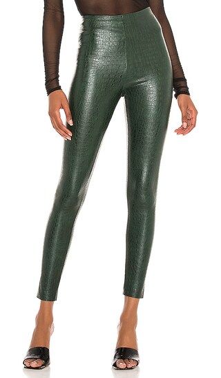 Commando Faux Leather Animal Legging in Green. - size L (also in S, XS) | Revolve Clothing (Global)