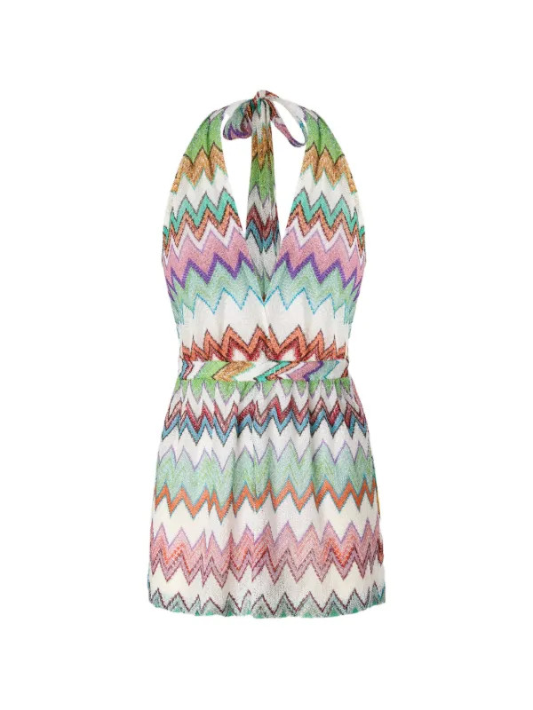 V-neck zigzag playsuit | Farfetch Global