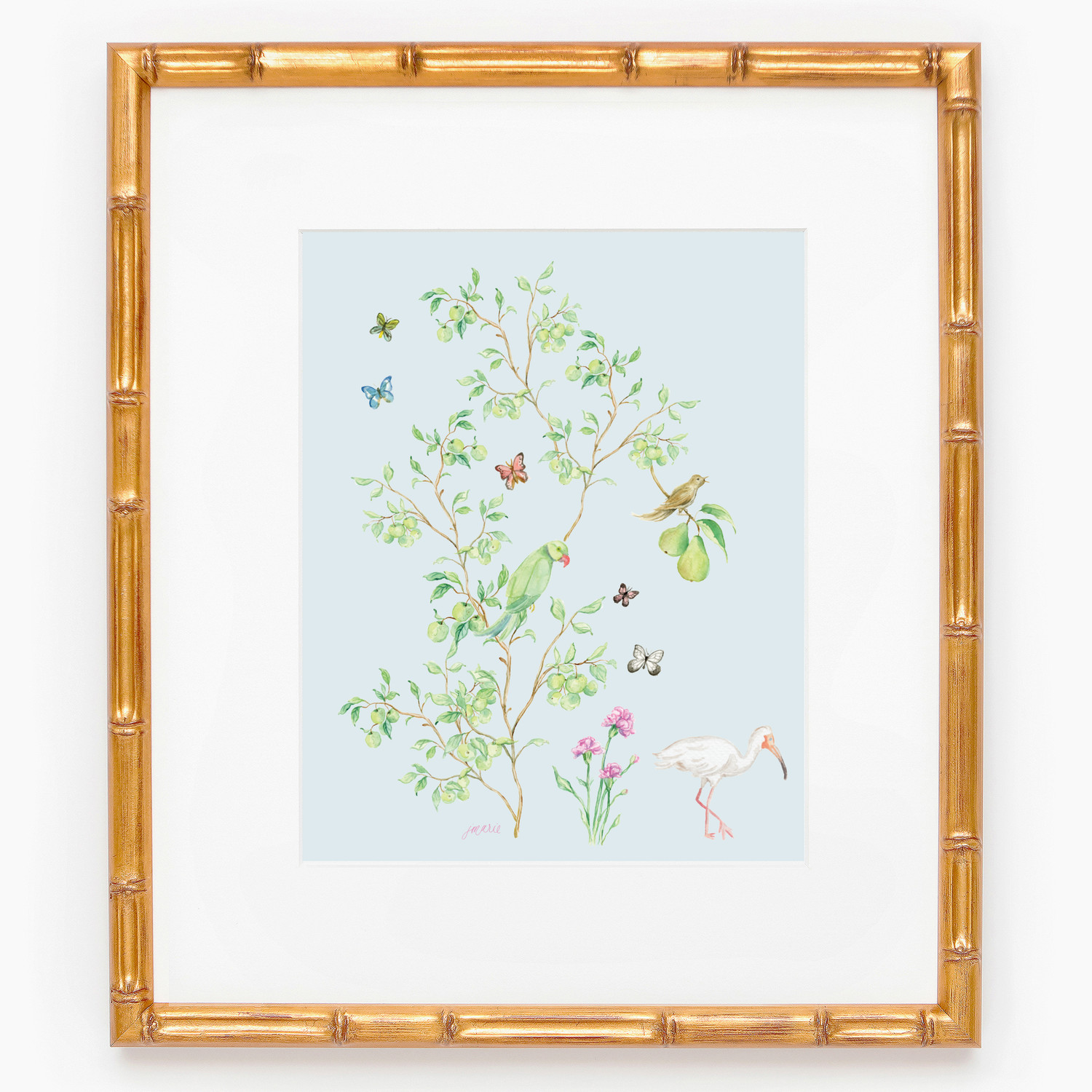Apple Tree Garden Watercolor Chinoiserie Art Print Blue — Simply Jessica Marie | Simply Jessica Marie