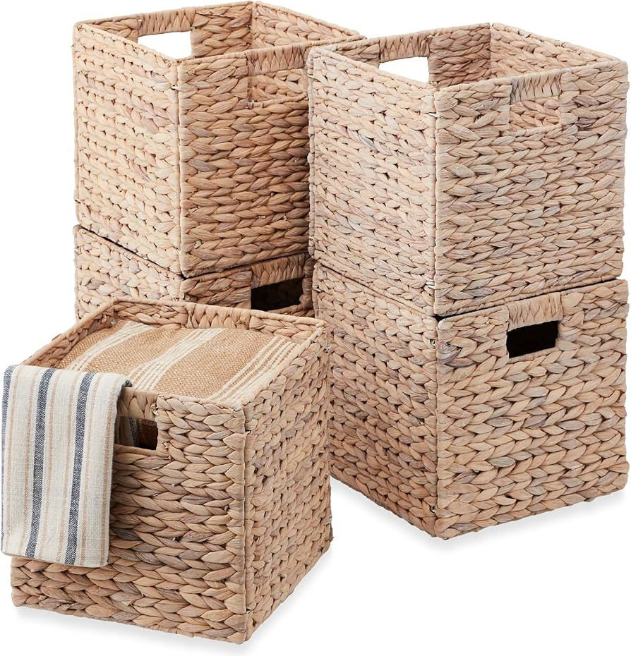 Best Choice Products 12x12in Hyacinth Baskets, Rustic Set Of 5 Multipurpose Collapsible Storage O... | Amazon (US)