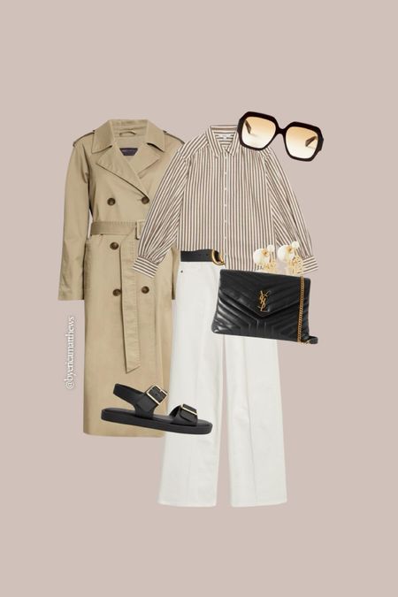 Outfit Check 🤎✨ (save)

- Brown & white striped shirt (14uk)
- White flare jeans (16uk L)
- Black buckle sandals (6uk)
@marksandspencerstyle 
- Lou Lou Medium handbag @ysl 
- Sunglasses @chloe 

#size16style #size14style #size14 #mymarks #yslloulou #summerootd #springootd #curvyfashionblogger #fbloggersuk