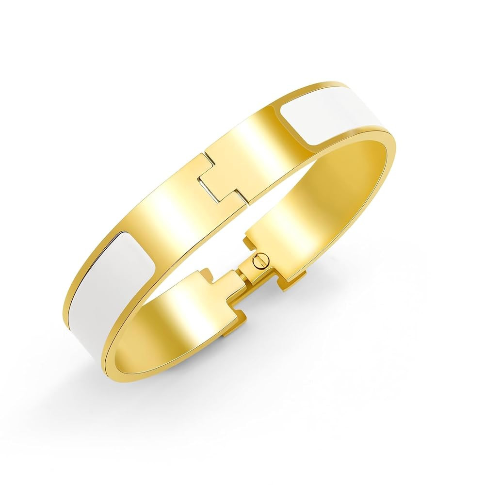 18K Gold Plated Bracelet For Women, Letter Enamel Bangle Bracelet Couple Bracelet, Exclusive Wome... | Amazon (US)