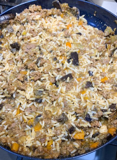 Used this brand new Pots and Pans Set from Clockitchen. Pots are Aluminum Cookware Set, Nonstick Ceramic Coating. No oil needed at all to cook. I made this delicious Eggplant Rice Dressing. #EggplantDressing #Pots #NonStick #AluminumPots #Clockitchen #Foodie 
#SideDishes 

#LTKhome #LTKHoliday