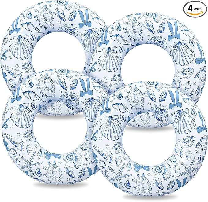4Pcs Inflatable Pool Floats Swim Tubes 31.5 inch Beach Pool Float Tube Swim Rings for Summer Beac... | Amazon (US)