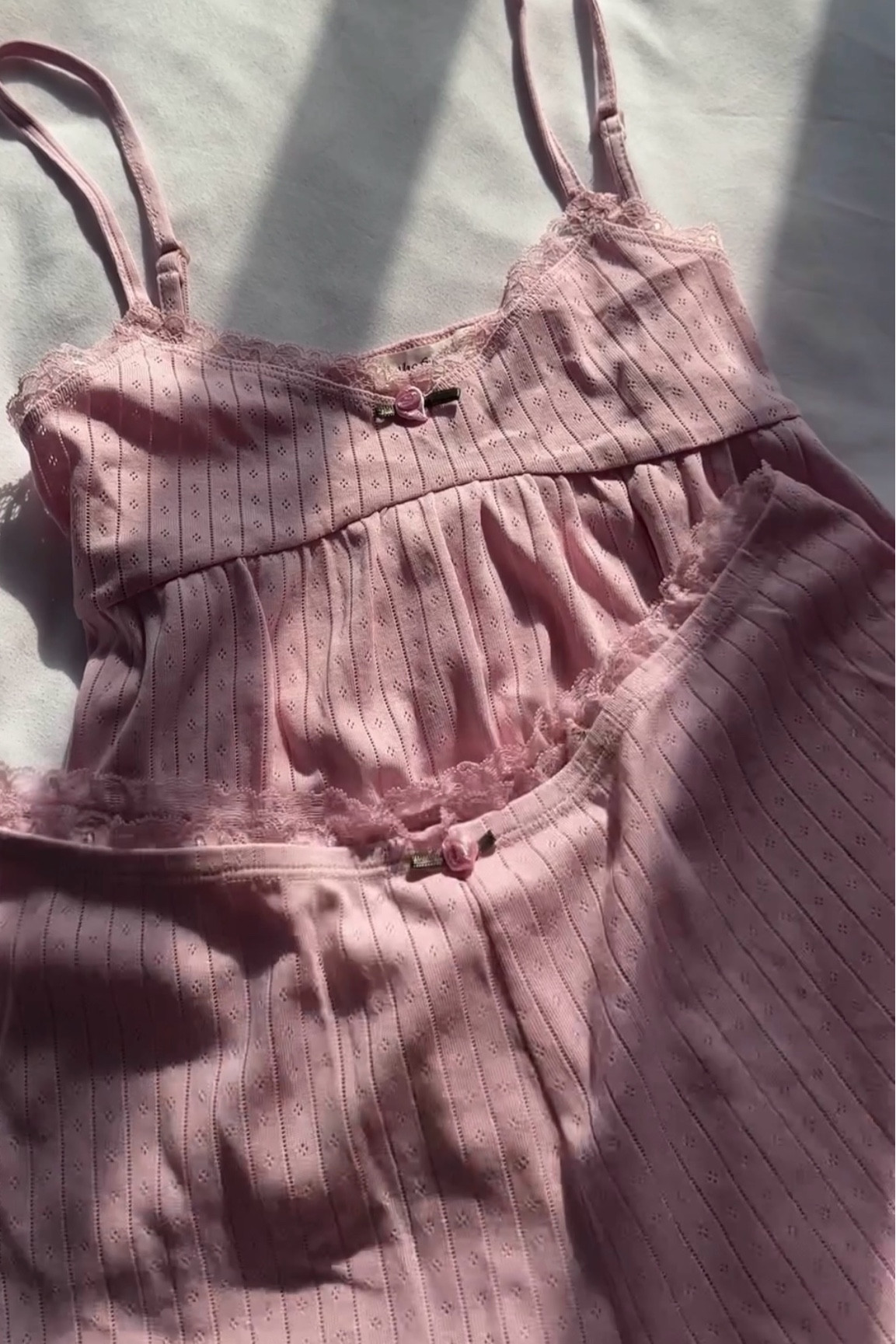 Pointelle pink rose pjs🌸🎀