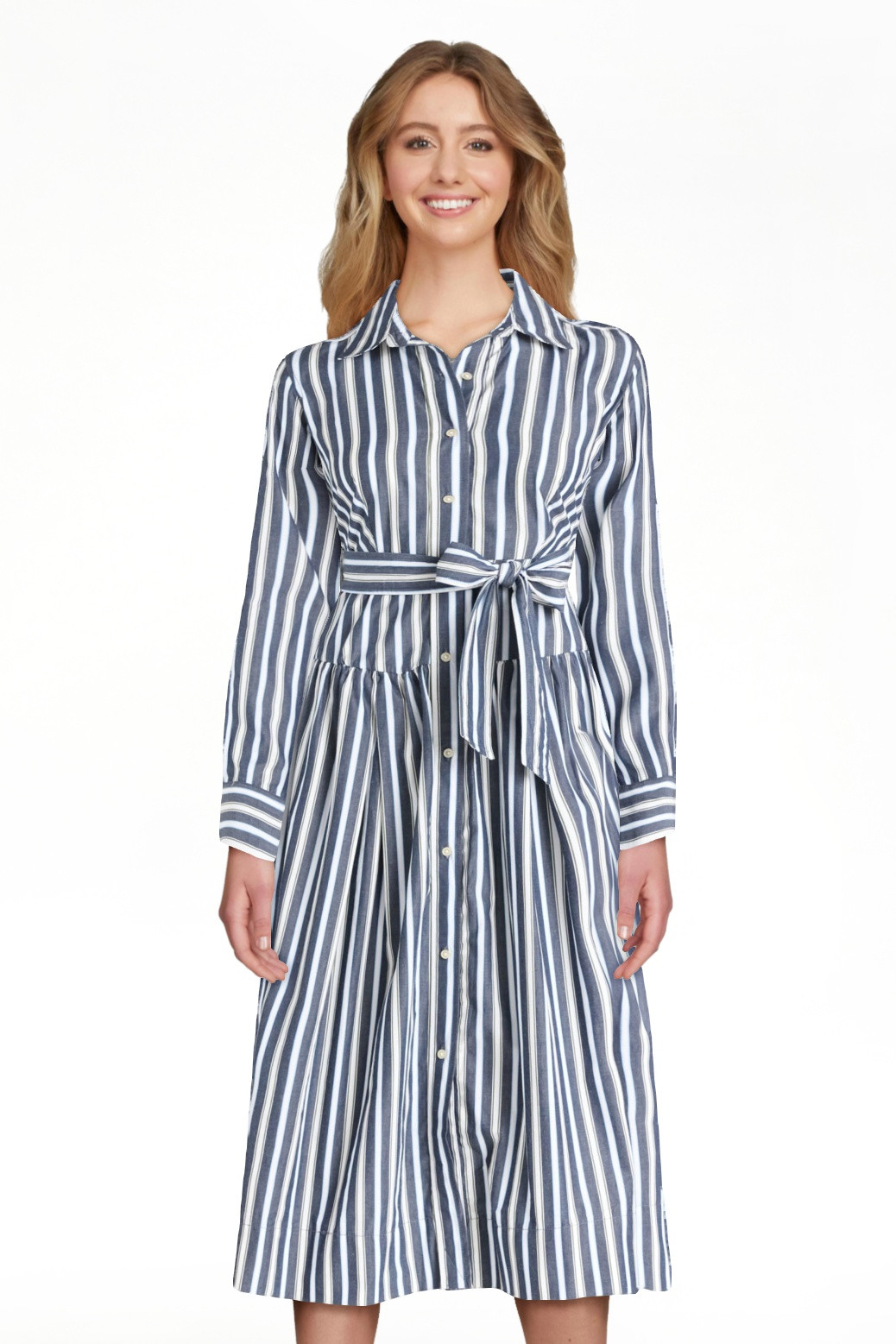 Free Assembly Women's and Women’s Plus Belted Cotton Maxi Shirtdress with Long Sleeves, Sizes X... | Walmart (US)
