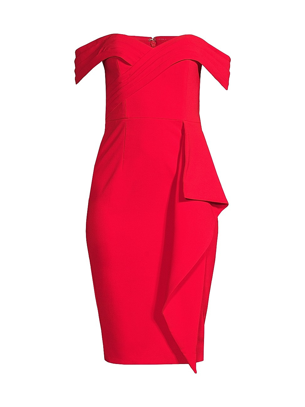 Women's Bardot Pleated Off-The-Shoulder Dress - Coral Red - Size 8 | Saks Fifth Avenue
