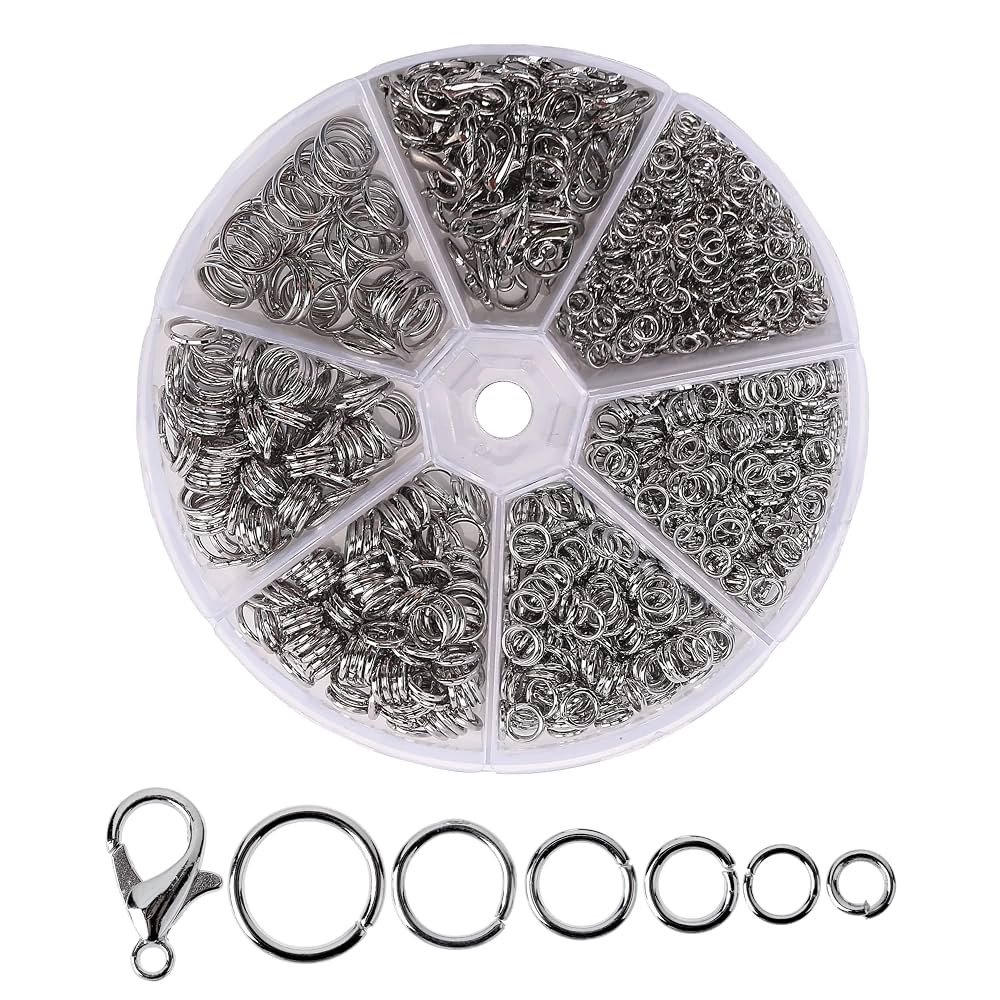 Mr. Pen- Open Jump Rings, Silver, 1014 pcs, 6 Sizes Open Jump Rings for Jewelry Making, Silver Ju... | Amazon (US)