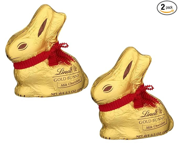 Lindddt Milk Chocolate Bunny - Pack of 2 - Smiling Sweets - Delicious Treat the Goes Great in Eas... | Amazon (US)