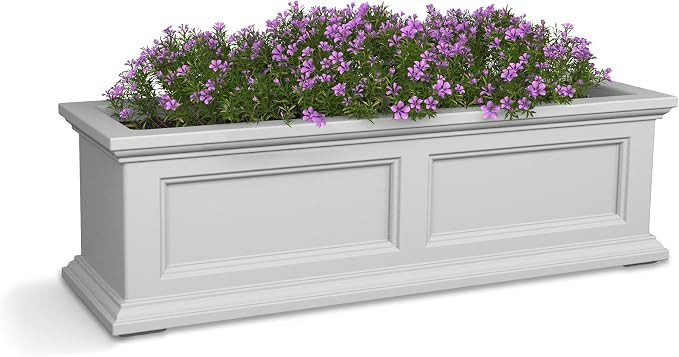 Mayne Fairfield 36in Self-Watering Rectangular Window Box Planter, White | Amazon (US)